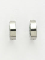 Thumbnail for NVR Men's Silver-Plated Stainless Steel Hoop Earrings - Distacart