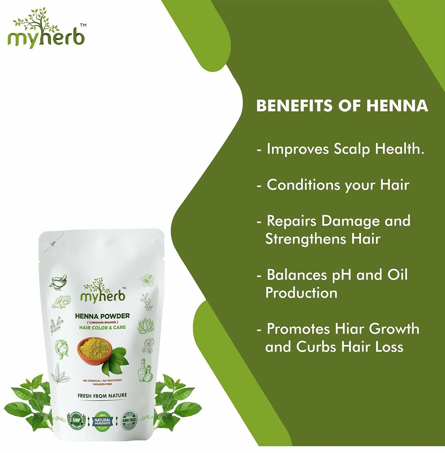 Myherb Pure Natural Organic Henna Powder - Distacart