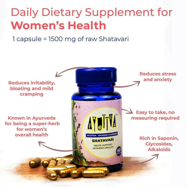 Ayuttva Shatavari Capsules for Women - Distacart