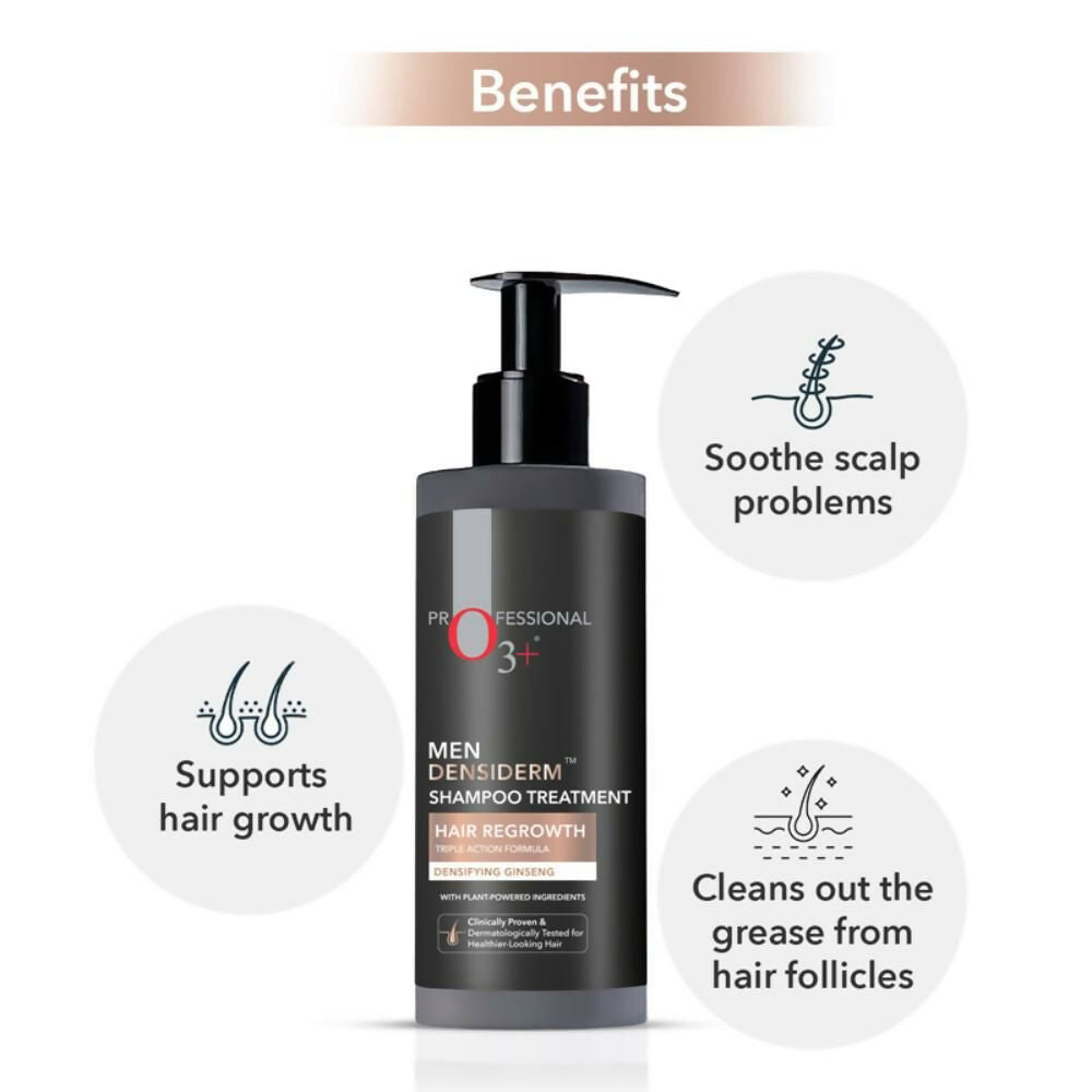 Professional O3+ Men Densiderm Anti Hair Loss Shampoo For Dense Hair & Regrowth - Distacart