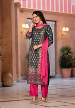 Thumbnail for Juniper Women's Green Viscose Rayon Printed Kurta Set - Distacart