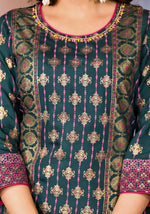 Thumbnail for Juniper Women's Green Viscose Rayon Printed Kurta Set - Distacart