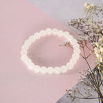 Thumbnail for NVR Men & Women White Marbel Crystal Elasticated Bracelet - Distacart