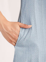 Thumbnail for Janasya Light Jacquard Self Design Shirt Top & Bottom Set