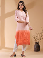 Thumbnail for Janasya Bright Cotton Ombre Straight Kurta