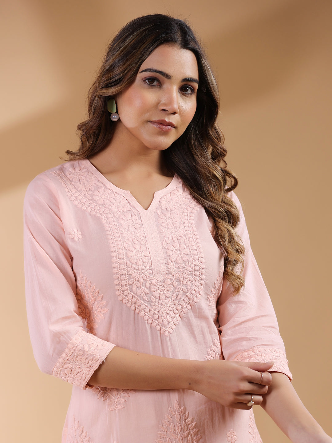 Janasya Bright Cotton Ombre Straight Kurta