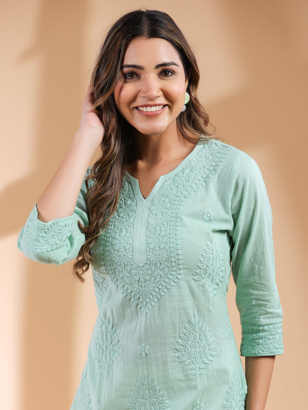 Janasya Bright Cotton Ombre Straight Kurta