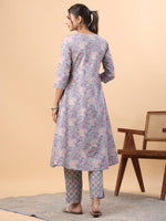 Thumbnail for Janasya Light Blue Cambric Floral Set - Distacart