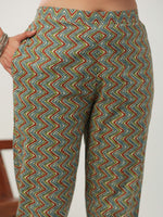 Thumbnail for Janasya Regular Cambric Brown Floral V-Neck Set - Distacart