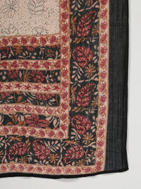 Thumbnail for Janasya Straight Cambric Black Floral Notch Neck Kurta,Bottom & Dupatta