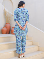 Thumbnail for Janasya Bright Cotton Floral Straight Top & Bottom Set