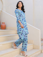 Thumbnail for Janasya Bright Cotton Floral Straight Top & Bottom Set