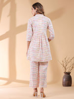 Thumbnail for Janasya Light Cotton Abstract A-Line Top & Bottom Set