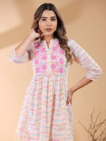 Thumbnail for Janasya Light Cotton Abstract A-Line Top & Bottom Set