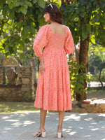 Thumbnail for Janasya Light Georgette Floral Tiered Dress