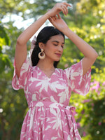 Thumbnail for Janasya Light Cotton Floral Tiered Dress