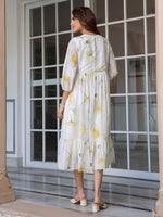 Thumbnail for Janasya Light Georgette Floral Tiered Dress