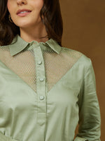 Thumbnail for Janasya Light Cotton Yoke Design A-Line Dress