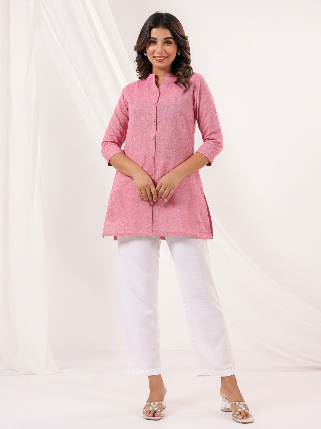 Janasya Light Cotton Solid Straight Kurta
