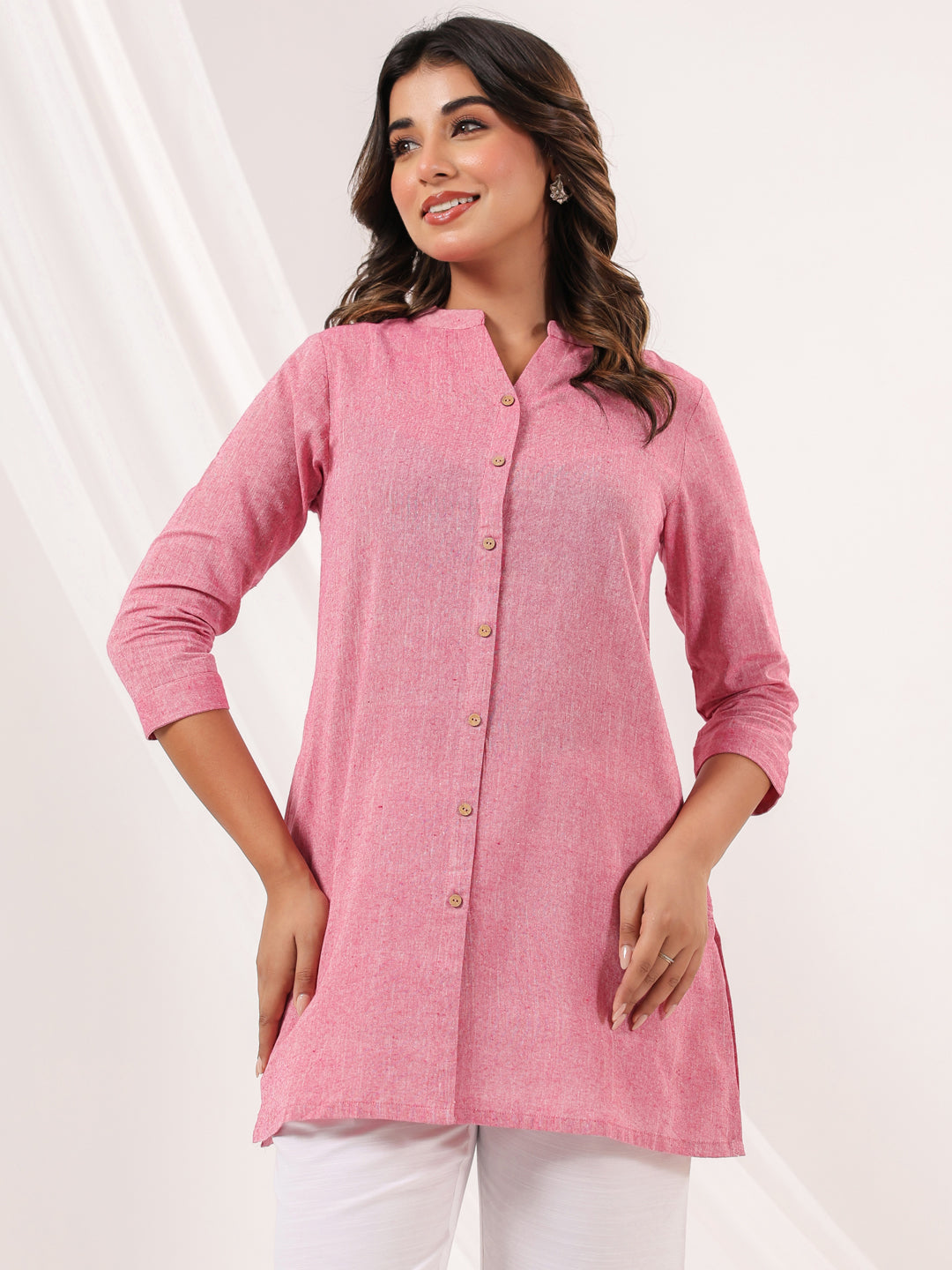 Janasya Light Cotton Solid Straight Kurta