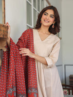 Thumbnail for Janasya Light Cotton Solid A-Line Kurta Set