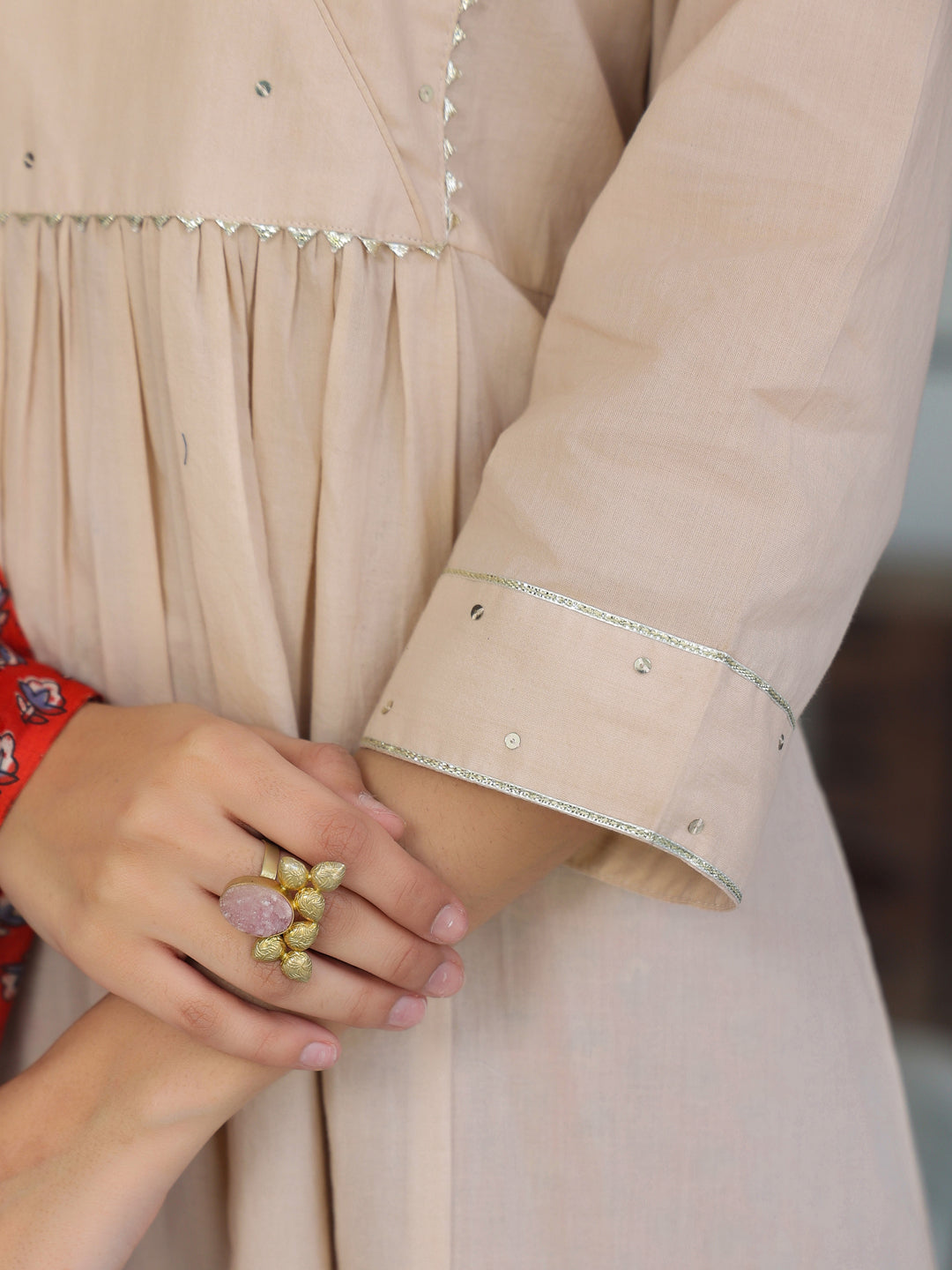 Janasya Light Cotton Solid A-Line Kurta Set