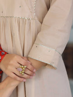 Thumbnail for Janasya Light Cotton Solid A-Line Kurta Set