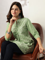 Thumbnail for Janasya Light Cotton Embroidered A-Line Tunic