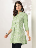 Thumbnail for Janasya Light Cotton Embroidered A-Line Tunic