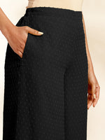 Thumbnail for Janasya Black Dobby Chiffon Self Design Co-Ords - Distacart