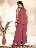 Thumbnail for Janasya Coral Dobby Chiffon Self Design Co-Ords - Distacart