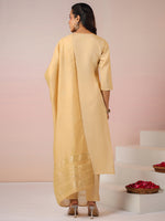 Thumbnail for Janasya Light Chanderi Embroidered Straight Kurta Set