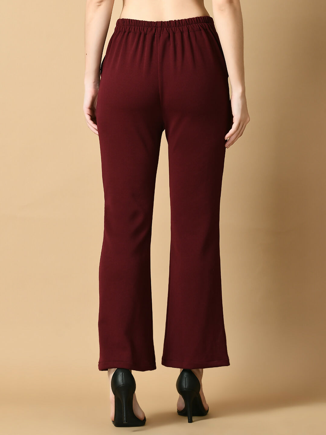 Myshka Women's Magenta Flared Party Trouser - Distacart
