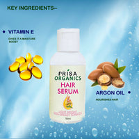 Thumbnail for Prisa Organics Hair Serum With Argan Oil & Vitamin E - Promotes Hair Growth, Prevents Hair Loss and Thinning