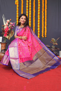 Thumbnail for Jyoti Fashion Women's Pink Kanchipuram Silk Zari Woven Saree with Blouse