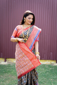 Thumbnail for Jyoti Fashion Women's Black Kanchipuram Silk Zari Woven Saree with Blouse