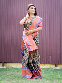 Thumbnail for Jyoti Fashion Women's Black Kanchipuram Silk Zari Woven Saree with Blouse