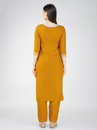 Thumbnail for Jyoti Fashion Women's Mustard Cotton Blend Sequins Embroidered Kurta Set