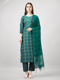 Thumbnail for Jyoti Fashion Women's Rama Rayon Printed with Embroidered Kurta Set