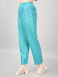 Thumbnail for Jyoti Fashion Women's Sky Blue Rayon Printed with Embroidered Kurta Set