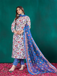Thumbnail for Jyoti Fashion Women's Multicolor Cotton Blend Printed Designer Kurta Set with Dupatta