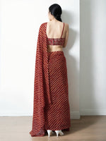 Thumbnail for Jyoti Fashion Women's Maroon Marble Chiffon Printed Ready To Wear Saree with Blouse - Distacart
