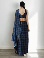 Thumbnail for Jyoti Fashion Women's Navy Blue Chinon Digital Printed Ready To Wear Saree with Blouse - Distacart