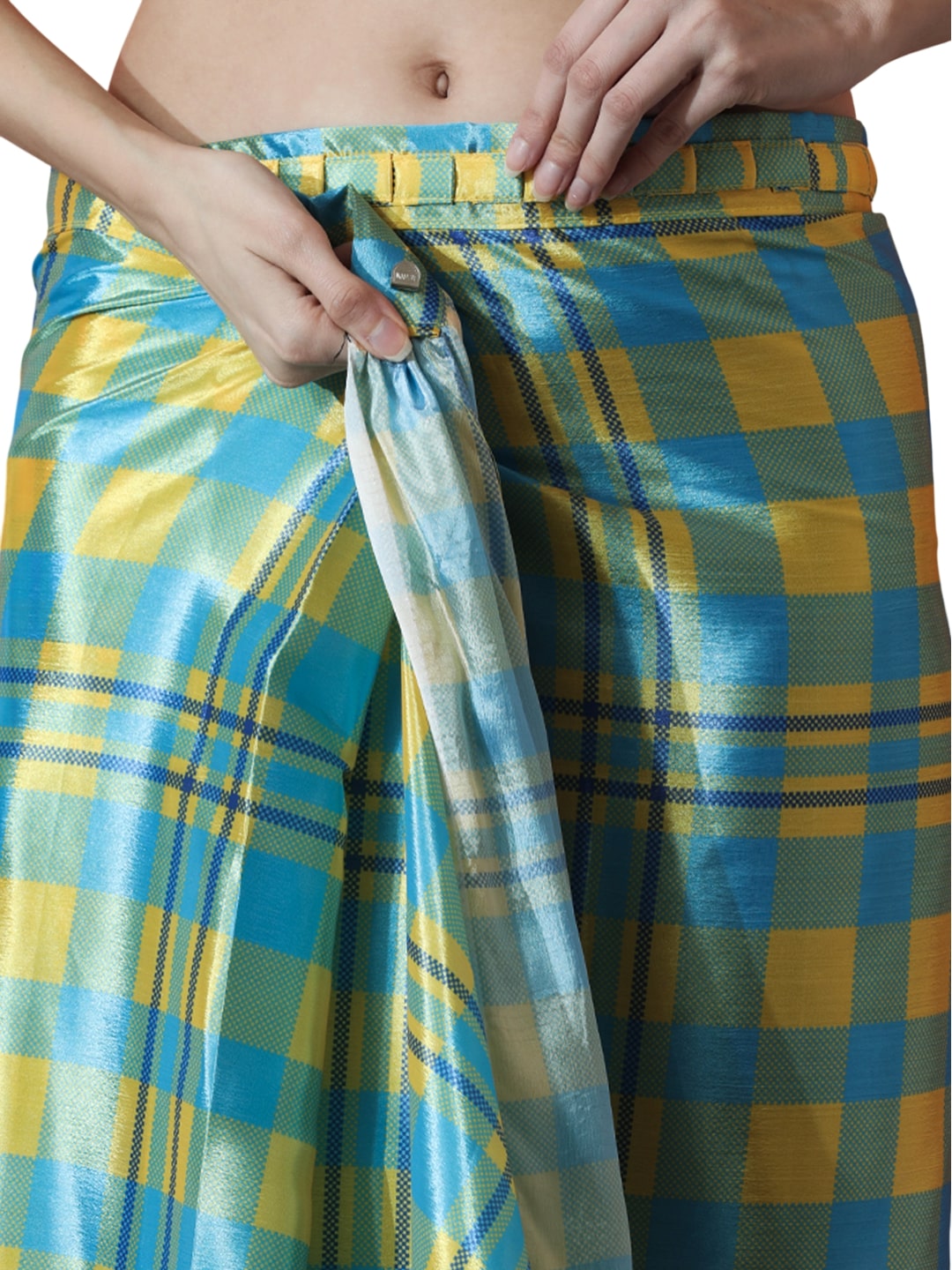 Jyoti Fashion Women's Sky Blue Chinon Digital Printed Ready To Wear Saree with Blouse - Distacart