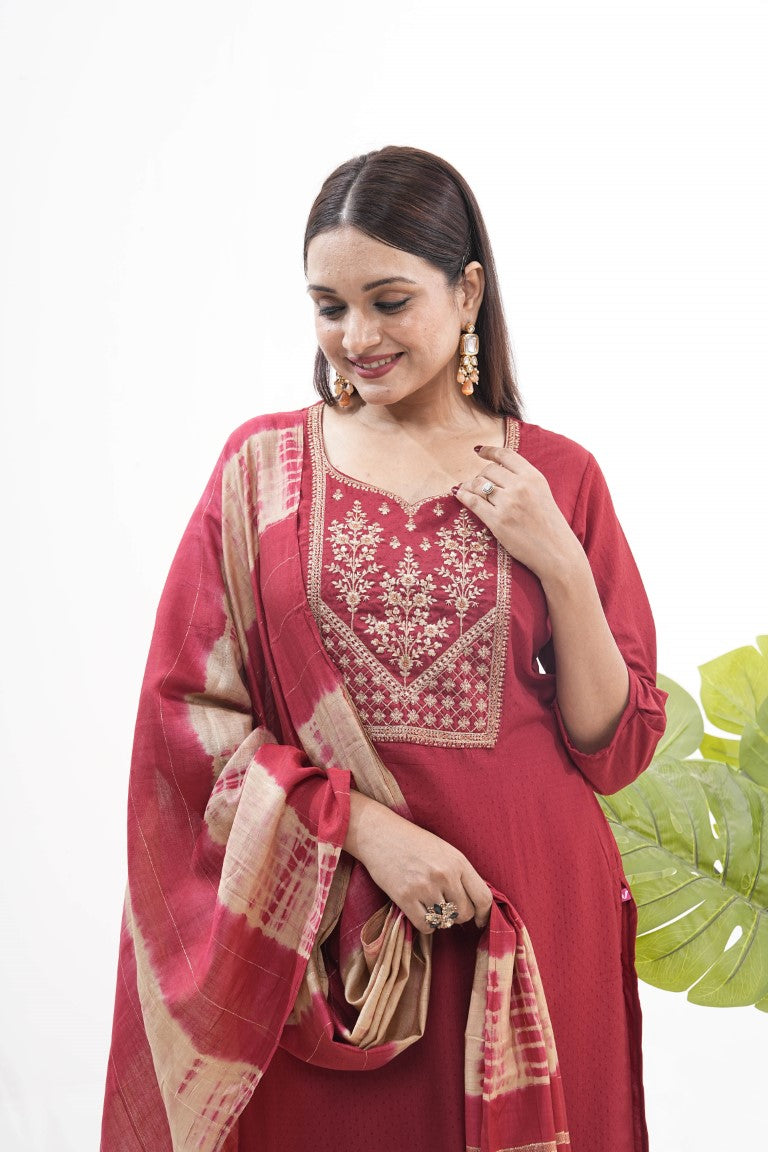 Jyoti Fashion Women's Purple Roman Silk Sequins Embroidered Kurta Set - Distacart