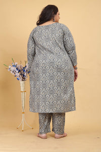 Thumbnail for Jyoti Fashion Women's Grey Rayon Digital Print with Handwork Kurta Set