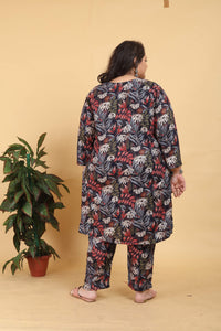 Thumbnail for Jyoti Fashion Women's Black Rayon Digital Print with Handwork Kurta Set