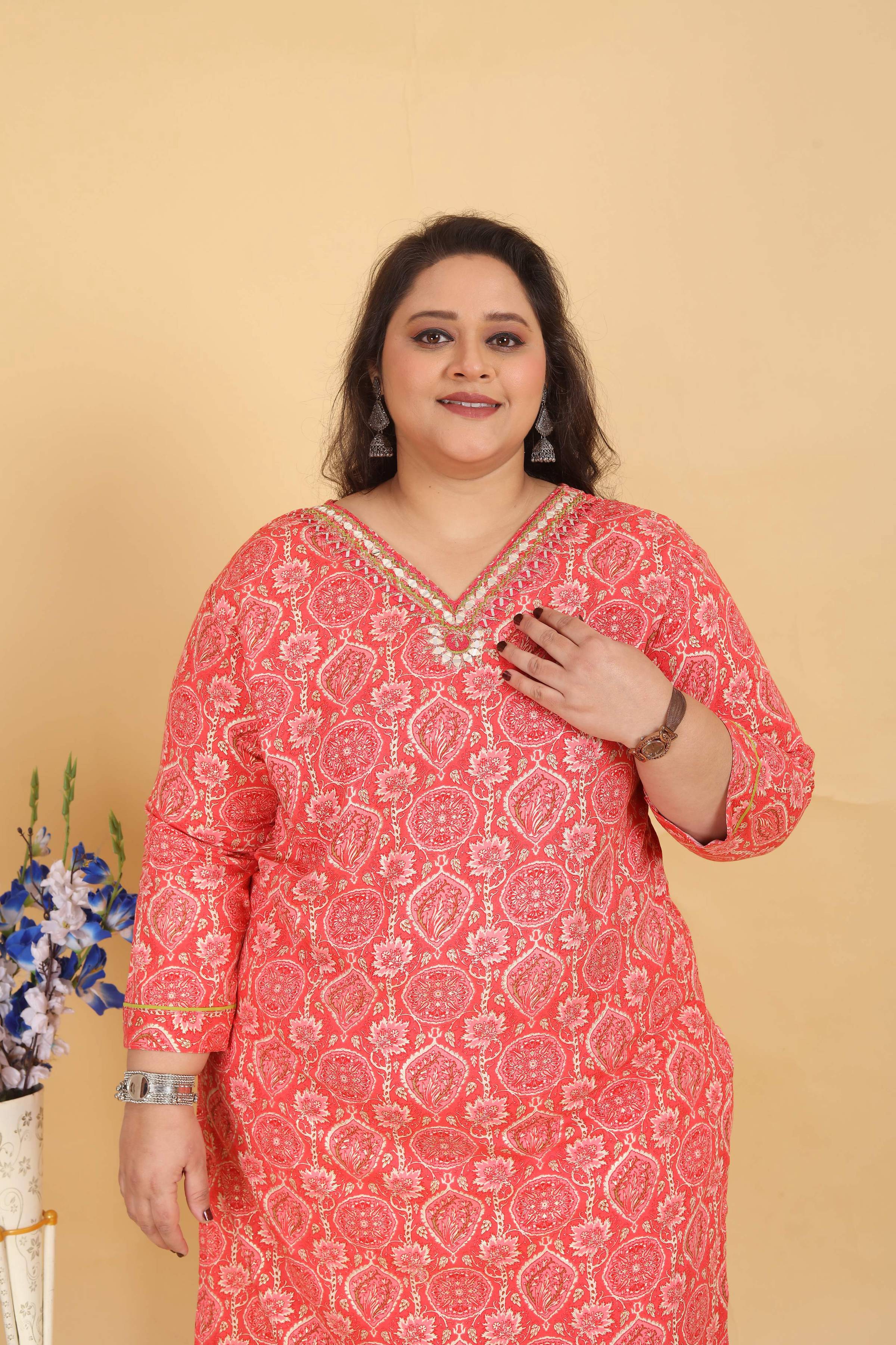 Jyoti Fashion Women's Pink Rayon Digital Print with Handwork Kurta Set - Distacart