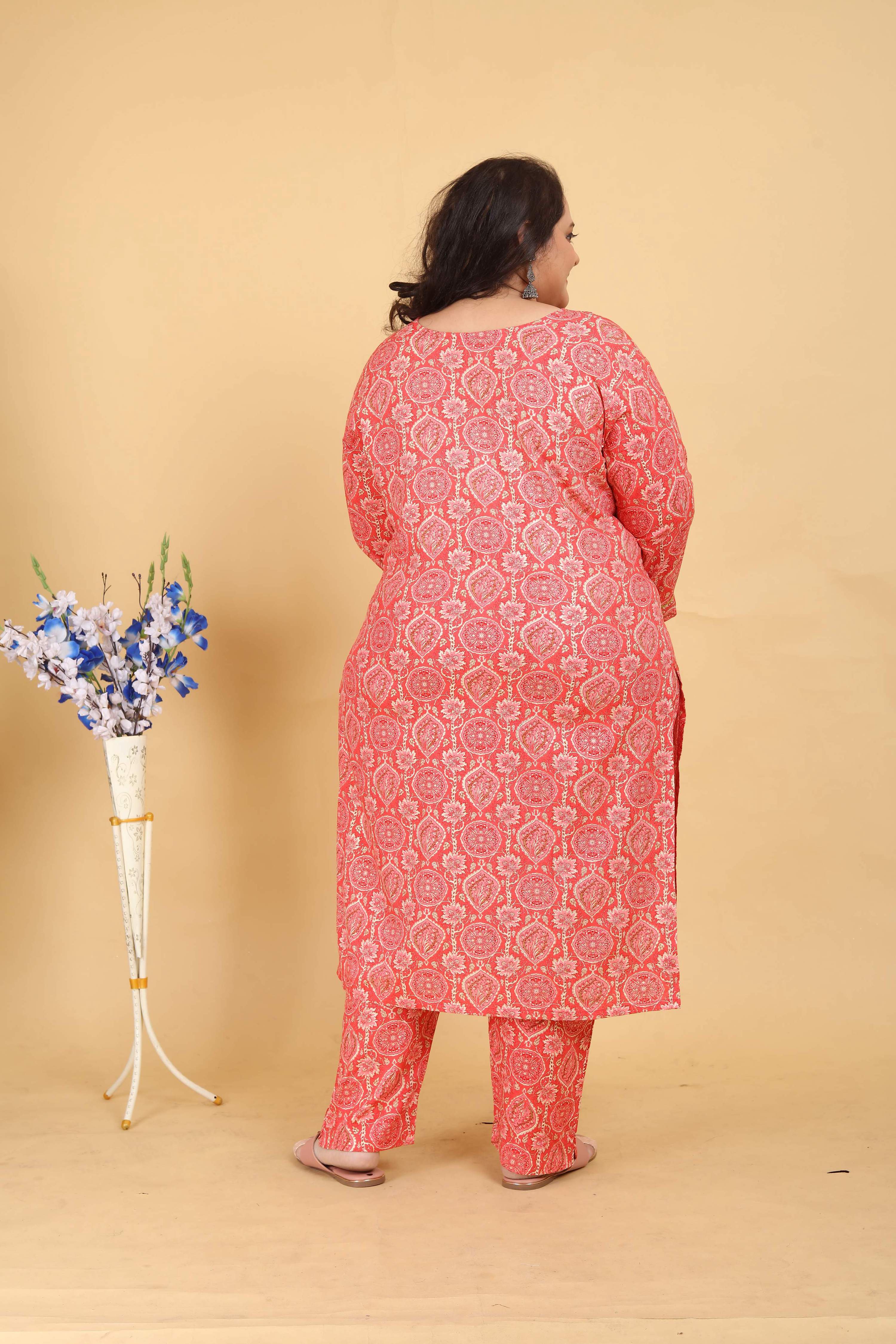 Jyoti Fashion Women's Pink Rayon Digital Print with Handwork Kurta Set - Distacart