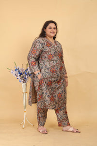 Thumbnail for Jyoti Fashion Women's Grey Lichi Viscose Digital Print with Handwork Kurta Set